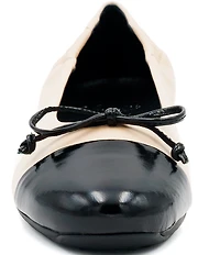 Amalfi Joke Leather Patent Cap Toe Bow Flats
