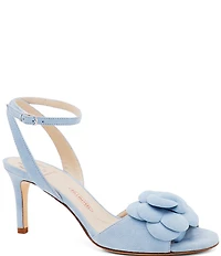 Amalfi Lambretta Suede Floral Stiletto Ankle Strap Dress Sandals