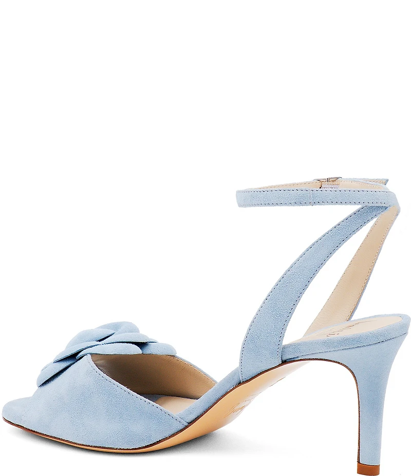 Amalfi Lambretta Suede Floral Stiletto Ankle Strap Dress Sandals