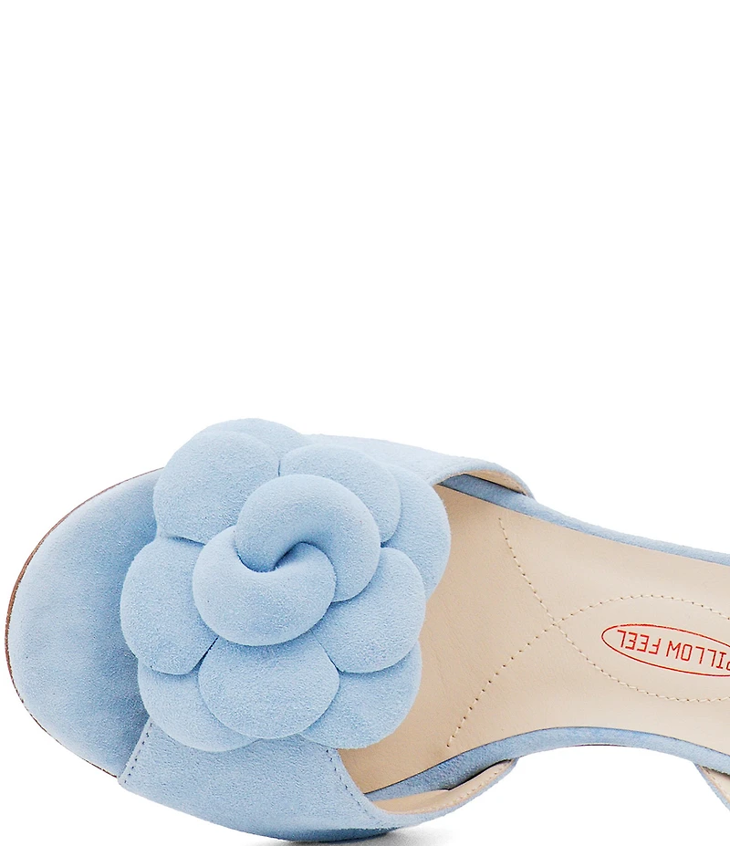 Amalfi Lambretta Suede Floral Stiletto Ankle Strap Dress Sandals