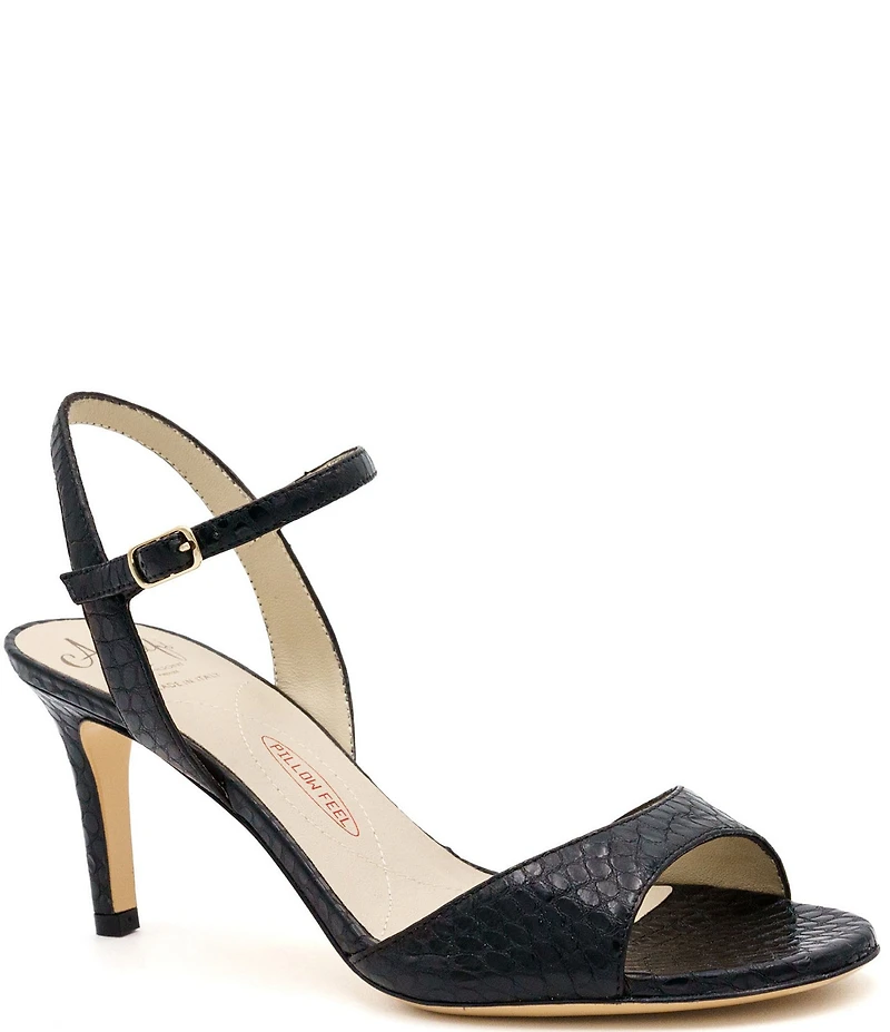 Amalfi Lapo Snake Embossed Leather Dress Sandals