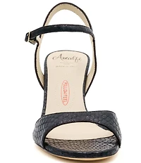 Amalfi Lapo Snake Embossed Leather Dress Sandals