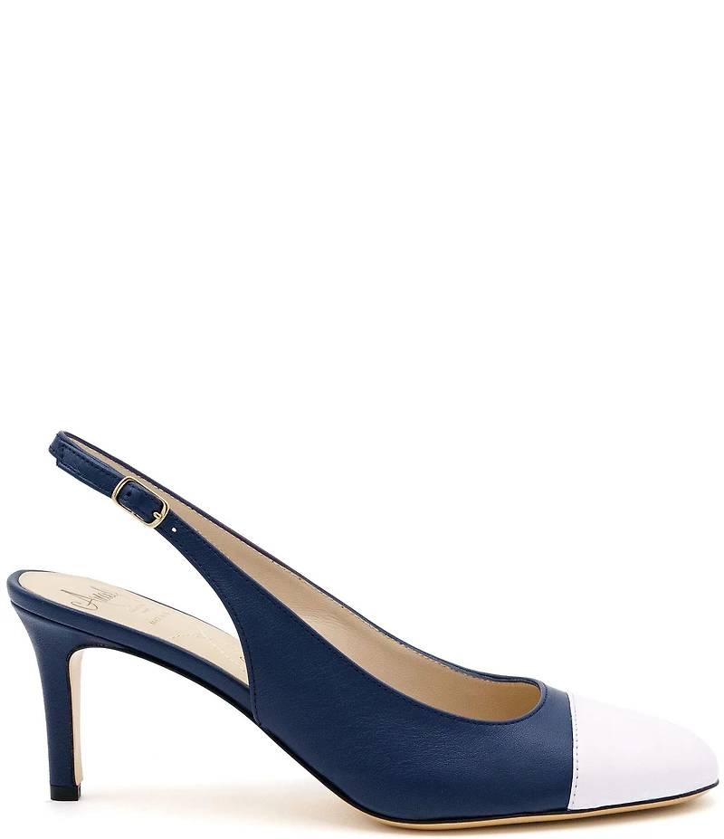 Amalfi Lauretta Leather Cap Toe Slingback Pumps