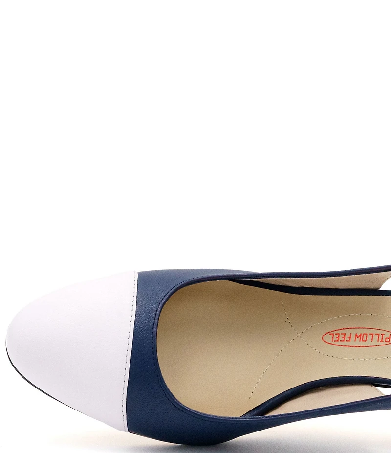 Amalfi Lauretta Leather Cap Toe Slingback Pumps