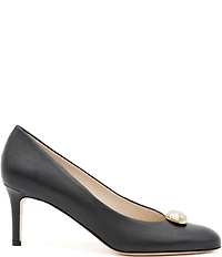 Amalfi Leopolda Leather Ornamented Dress Pumps