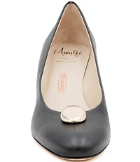 Amalfi Leopolda Leather Ornamented Dress Pumps