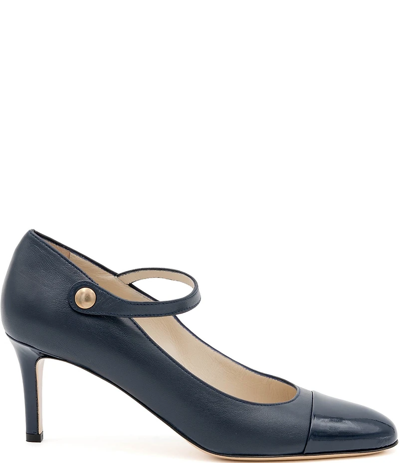 Amalfi Lilli Leather Mary Jane Patent Cap Toe Pumps