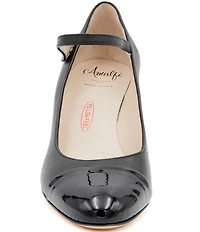 Amalfi Lilli Leather Mary Jane Patent Cap Toe Pumps
