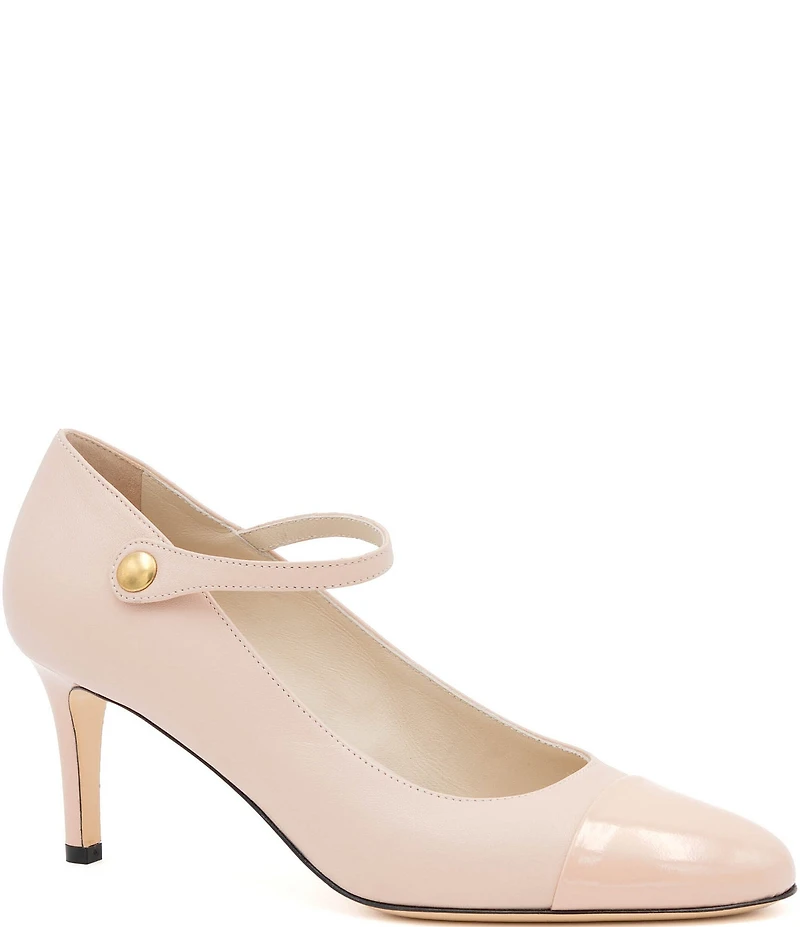 Amalfi Lilli Leather Mary Jane Patent Cap Toe Pumps