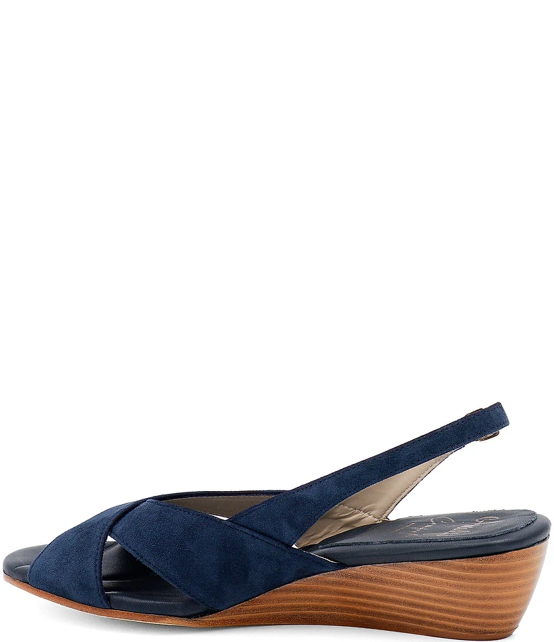 Amalfi Magnete Suede Slingback Wedge Sandals