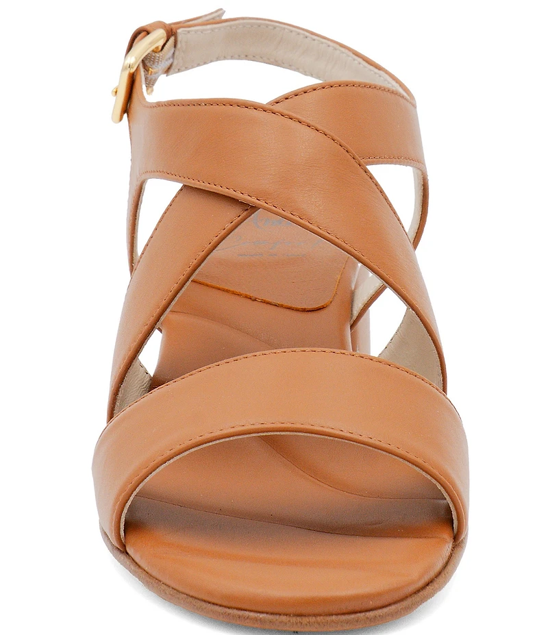 Amalfi Mantello Leather Ankle Strap Block Heel Dress Sandals