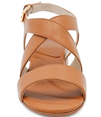 Amalfi Mantello Leather Ankle Strap Block Heel Dress Sandals