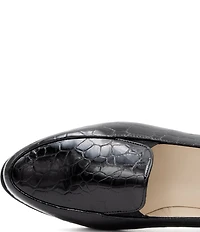 Amalfi Osiride Croco Printed Leather Dress Loafers