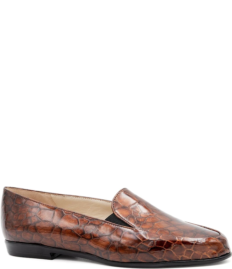 Amalfi Osiride Croco Printed Leather Dress Loafers