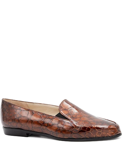 Amalfi Osiride Croco Printed Leather Dress Loafers