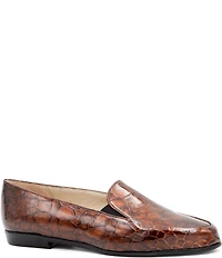 Amalfi Osiride Croco Printed Leather Dress Loafers