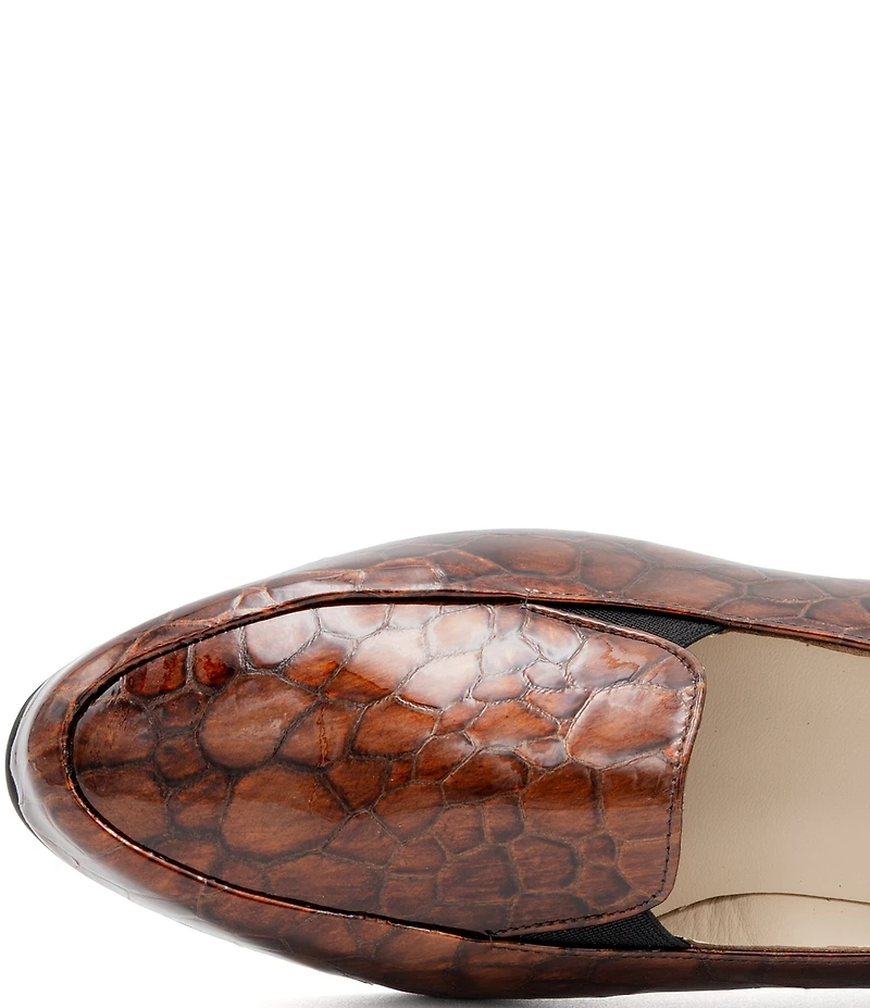 Amalfi Osiride Croco Printed Leather Dress Loafers