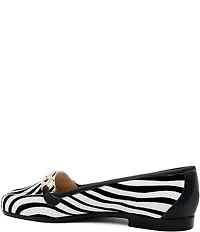 Amalfi Oste Zebra Print Leather Chain Loafers