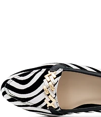 Amalfi Oste Zebra Print Leather Chain Loafers