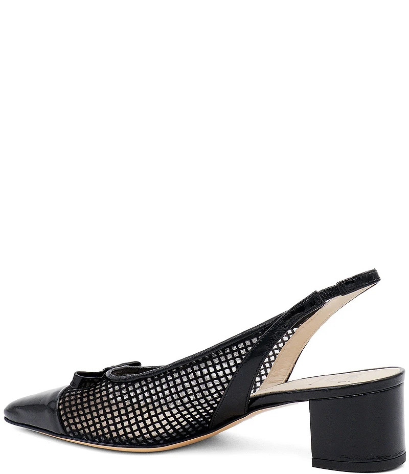 Amalfi Pacato Leather Bow Pointed Toe Slingback Pumps