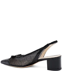 Amalfi Pacato Leather Bow Pointed Toe Slingback Pumps
