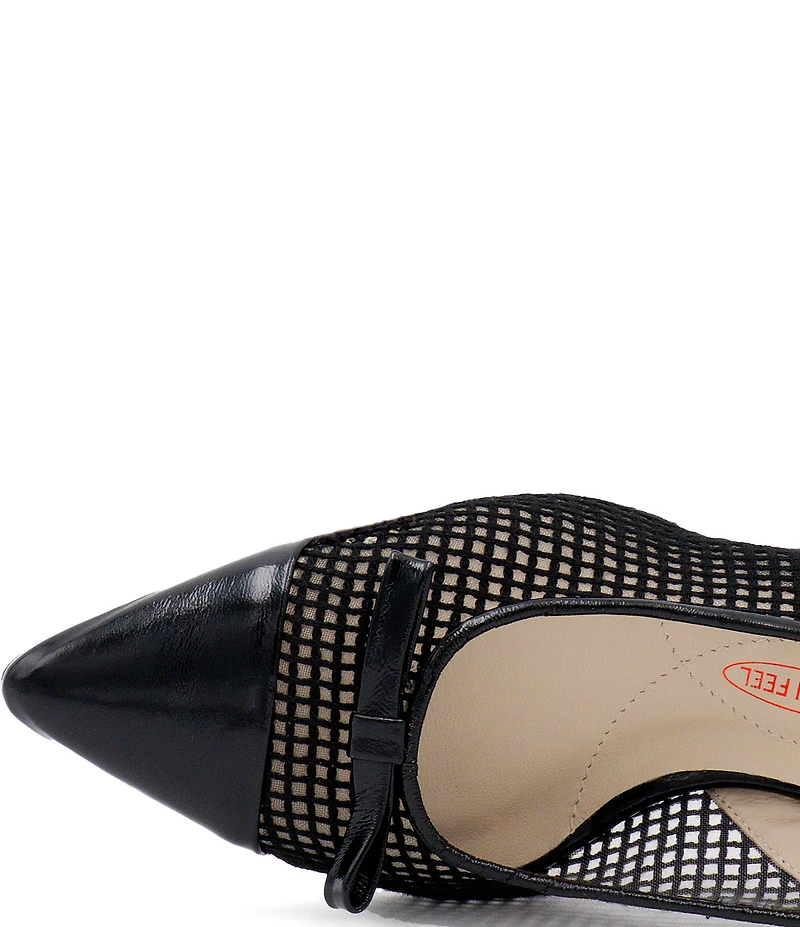 Amalfi Pacato Leather Bow Pointed Toe Slingback Pumps