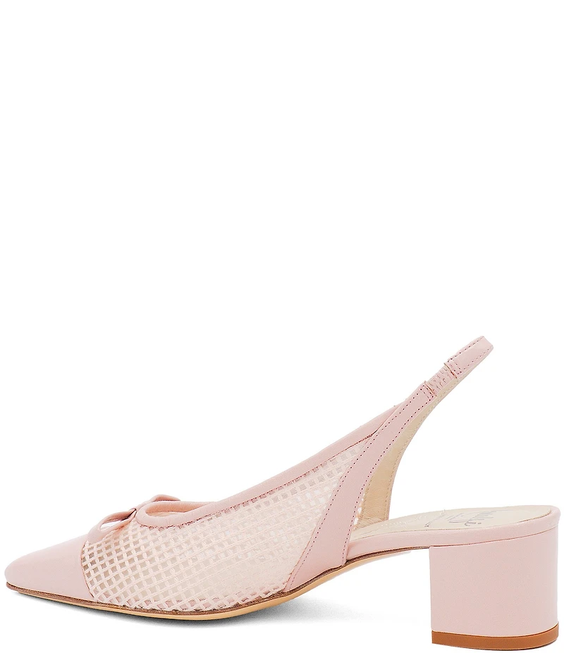 Amalfi Pacato Leather Bow Pointed Toe Slingback Pumps