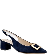 Amalfi Padrino Suede Ornamented Slingback Pumps