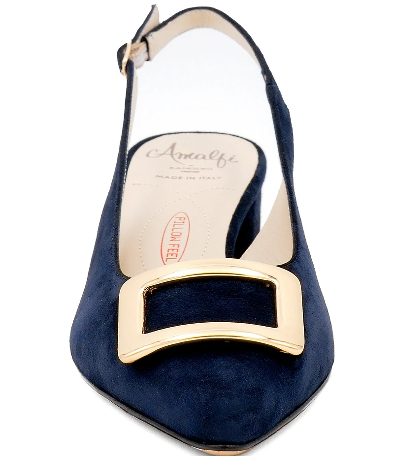 Amalfi Padrino Suede Ornamented Slingback Pumps
