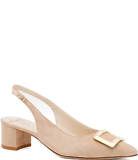 Amalfi Padrino Suede Ornamented Slingback Pumps