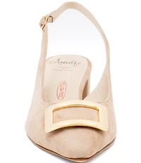 Amalfi Padrino Suede Ornamented Slingback Pumps