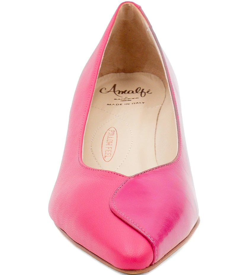 Amalfi Paglietta Leather Block Heel Pumps