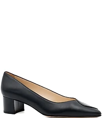 Amalfi Paglietta Leather Block Heel Pumps