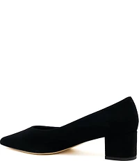 Amalfi Panorama Suede Pointed Toe Block Heel Pumps