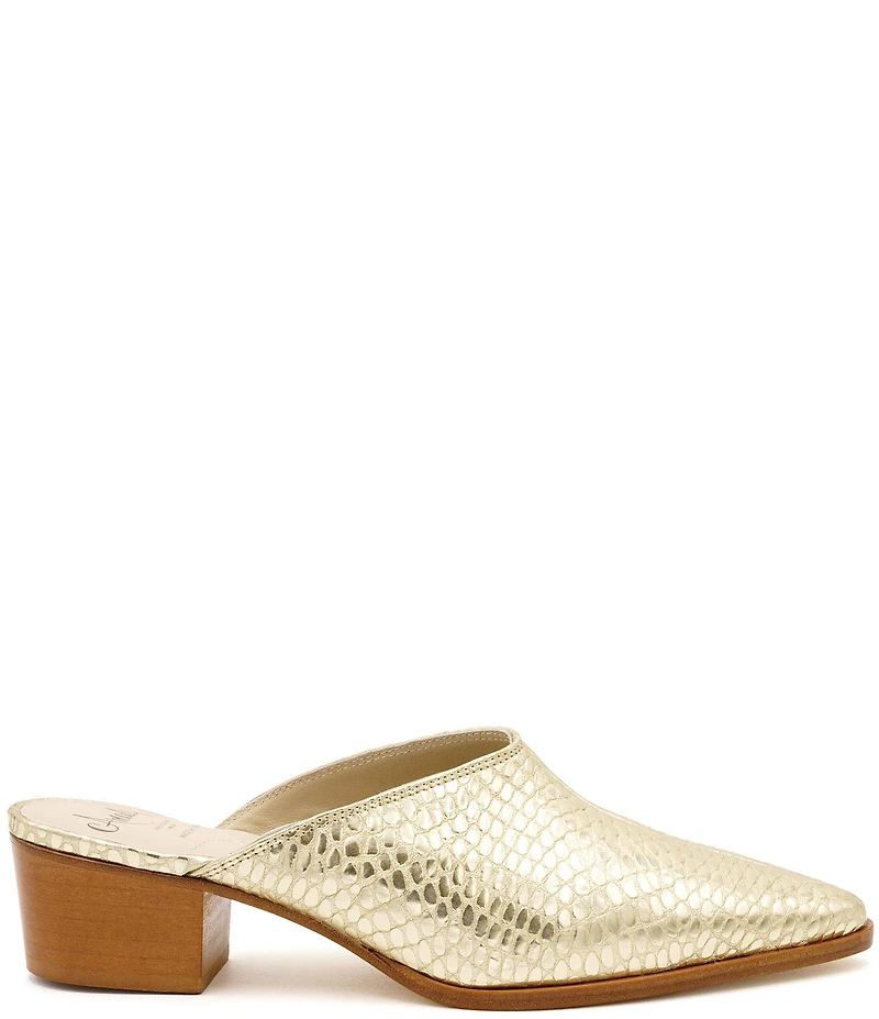Amalfi Pensiero Woven Metallic Leather Mules
