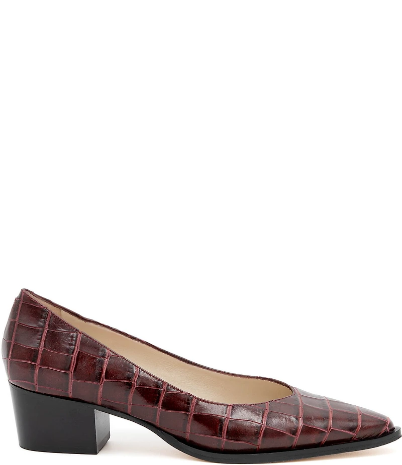 Amalfi Persiana Croco Embossed Leather Tailored Pumps