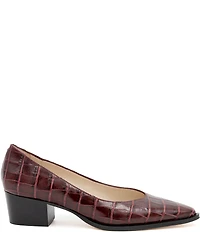 Amalfi Persiana Croco Embossed Leather Tailored Pumps