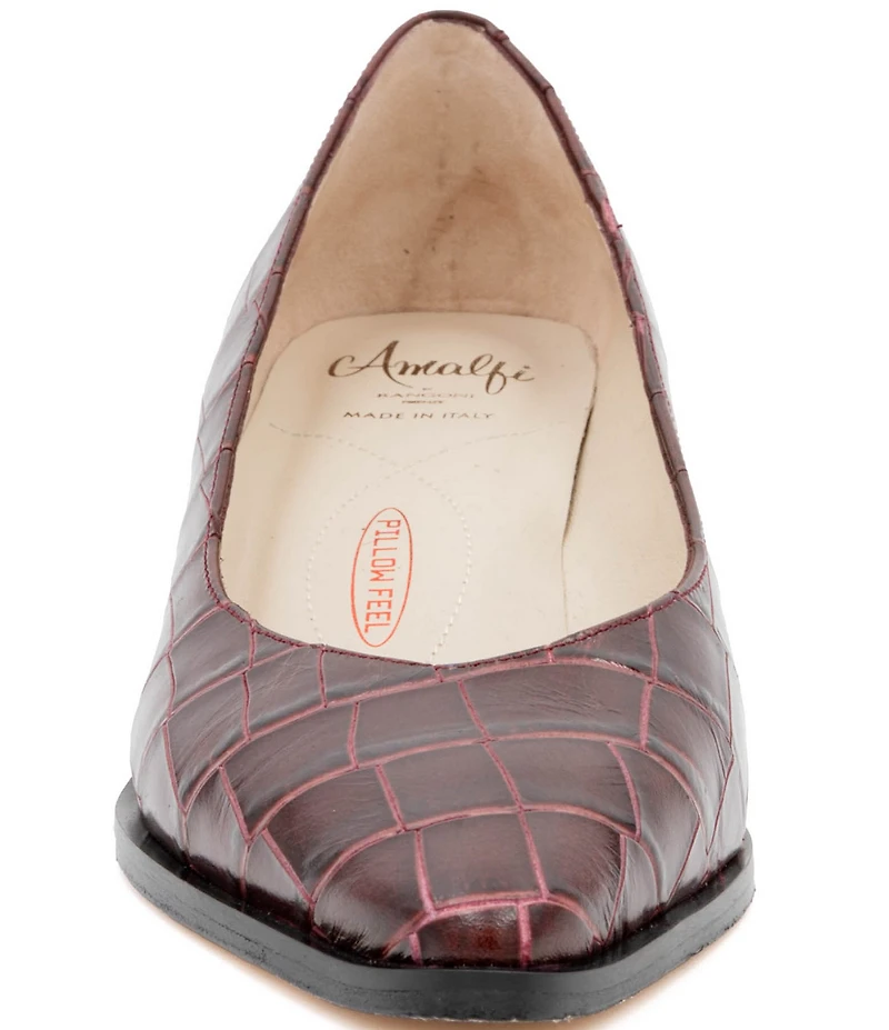 Amalfi Persiana Croco Embossed Leather Tailored Pumps