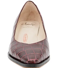 Amalfi Persiana Croco Embossed Leather Tailored Pumps