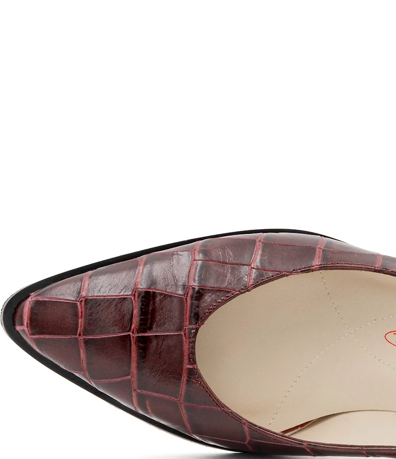 Amalfi Persiana Croco Embossed Leather Tailored Pumps