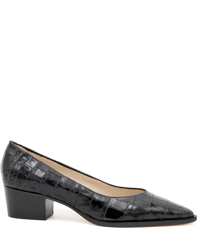 Amalfi Persiana Croco Embossed Leather Tailored Pumps