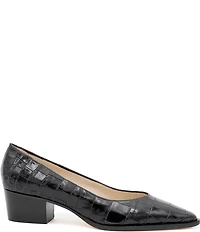 Amalfi Persiana Croco Embossed Leather Tailored Pumps