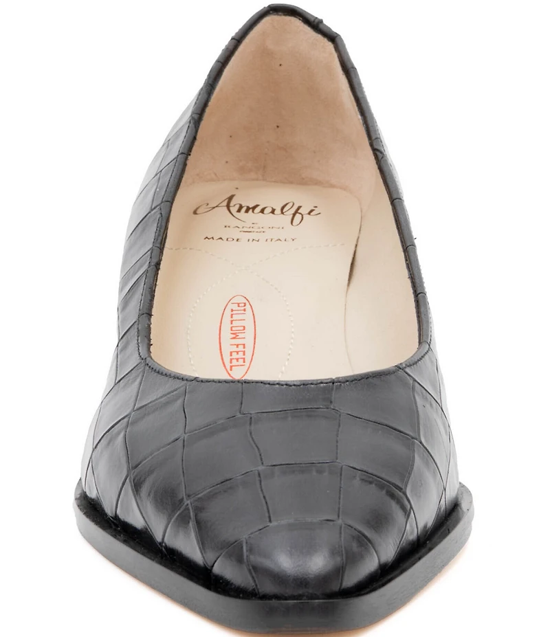 Amalfi Persiana Croco Embossed Leather Tailored Pumps