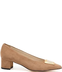 Amalfi Piramide Ornamented Suede Pumps