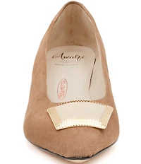 Amalfi Piramide Ornamented Suede Pumps