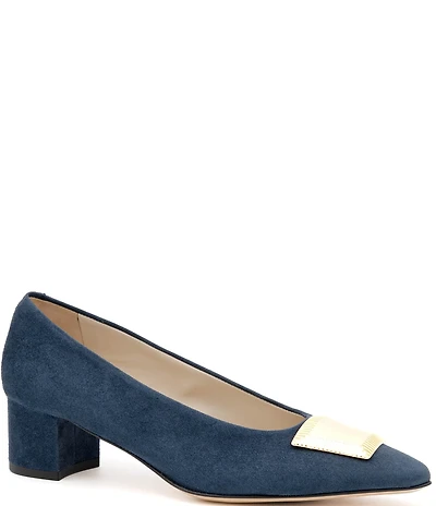 Amalfi Piramide Ornamented Suede Pumps