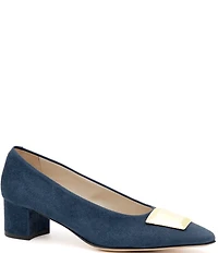 Amalfi Piramide Ornamented Suede Pumps