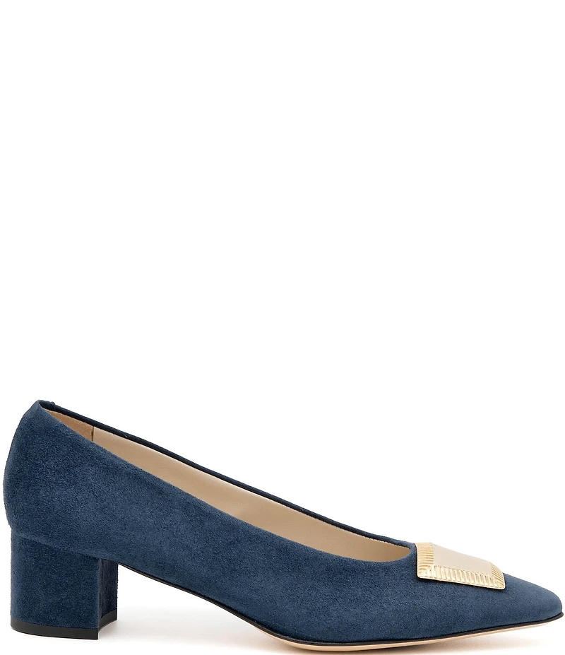 Amalfi Piramide Ornamented Suede Pumps