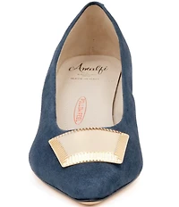 Amalfi Piramide Ornamented Suede Pumps