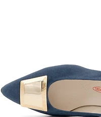 Amalfi Piramide Ornamented Suede Pumps